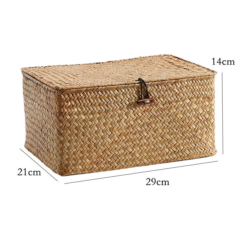 Straw Japanese storage box, woven accessory, storage system