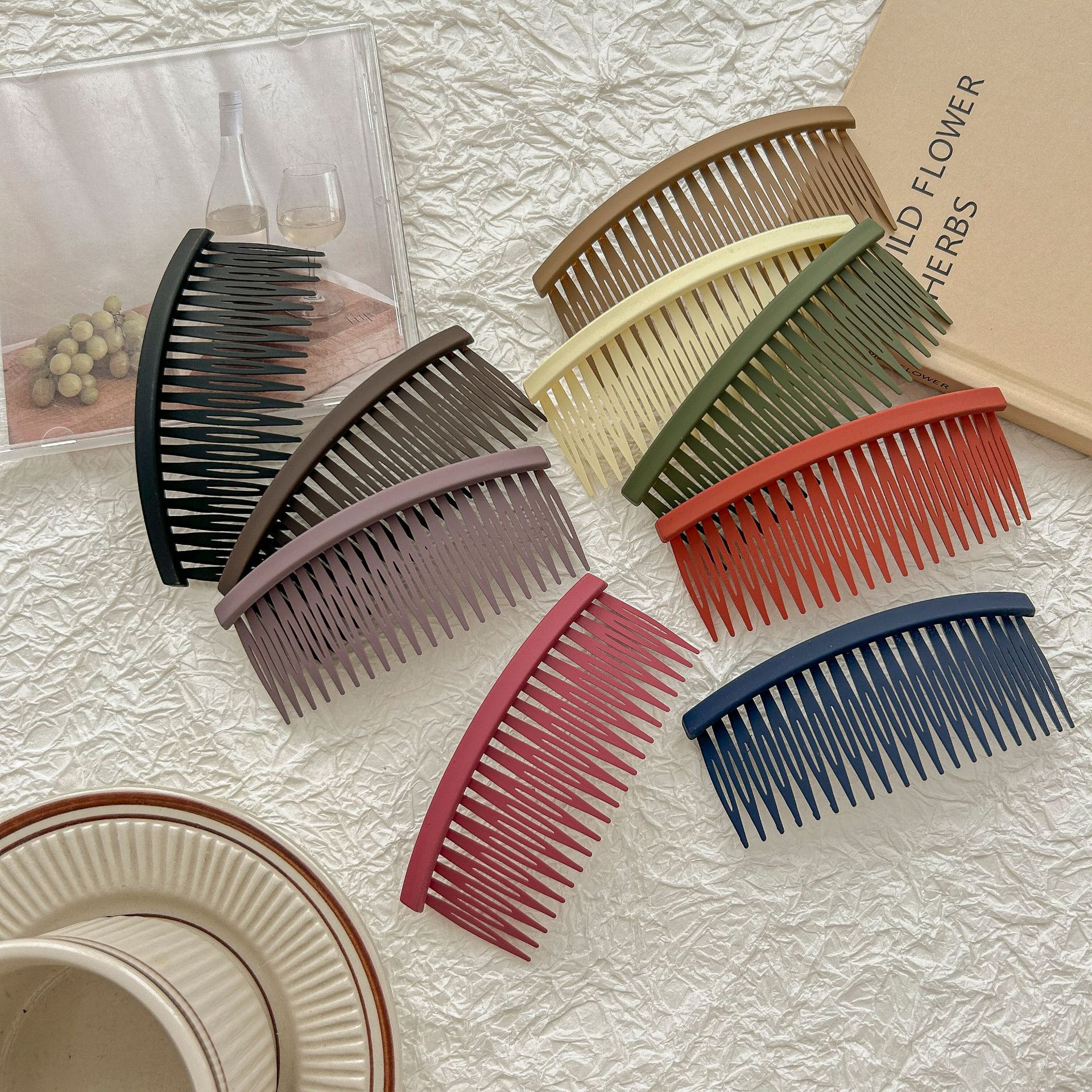 Fashion Sanding Large-Sized Insert Comb for Women, Forehead Fixed Bangs Fringe Hair Magic Band, Rear Brain Hair Comb Hair Clip Head Accessory