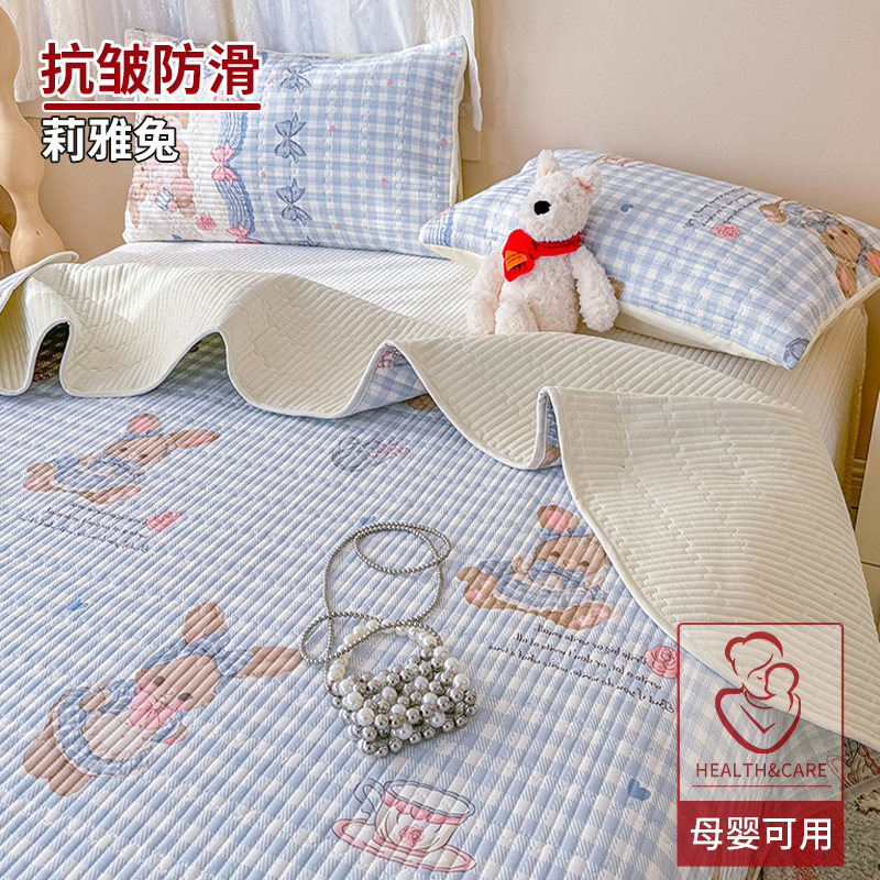 Juego de tres piezas con cubierta de cama de algodón Clase A 2025 nuevas sábanas de dormitorio acolchadas de tatami de algodón universal de cuatro estaciones