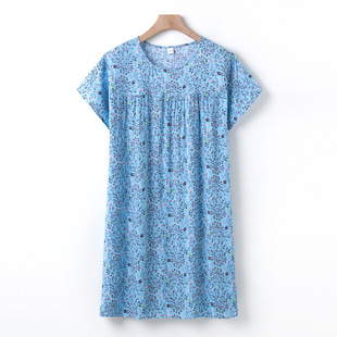 Middle-Aged and Elderly Women's Grandma's Over-The-Knee Dress, Fat Mother's Summer Dress, Large Size Belly-Covering, Stylish Straight One-Step Skirt