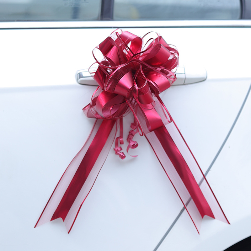 Heji festivo boda romántica decoración del coche boda decoración del coche arco coche tire flor cinta boda Boda boda suministros de la boda