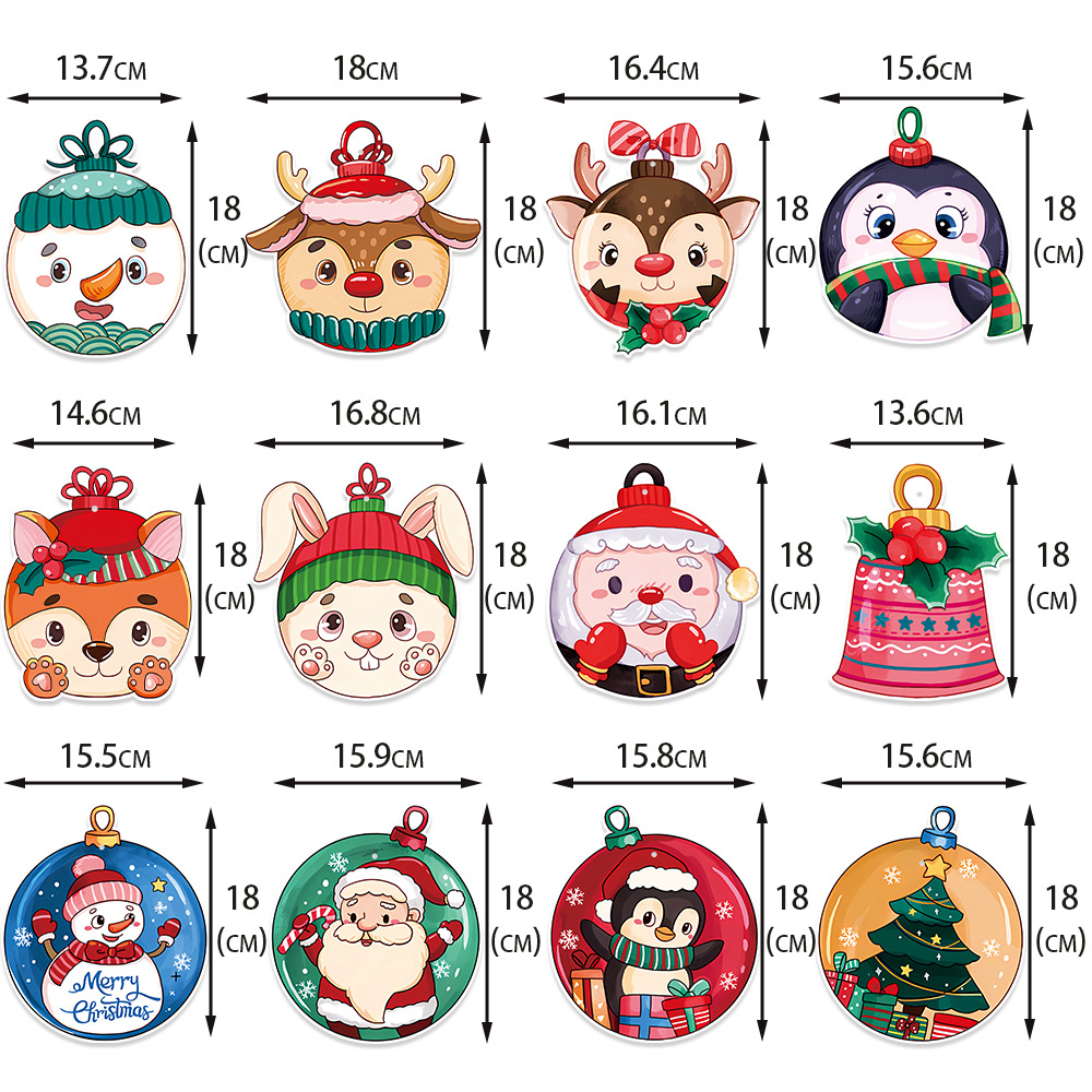 Nuevos productos transfronterizos Decoración navideña Colgante de dibujos animados Decoración de atmósfera de etiqueta de techo de fiesta navideña