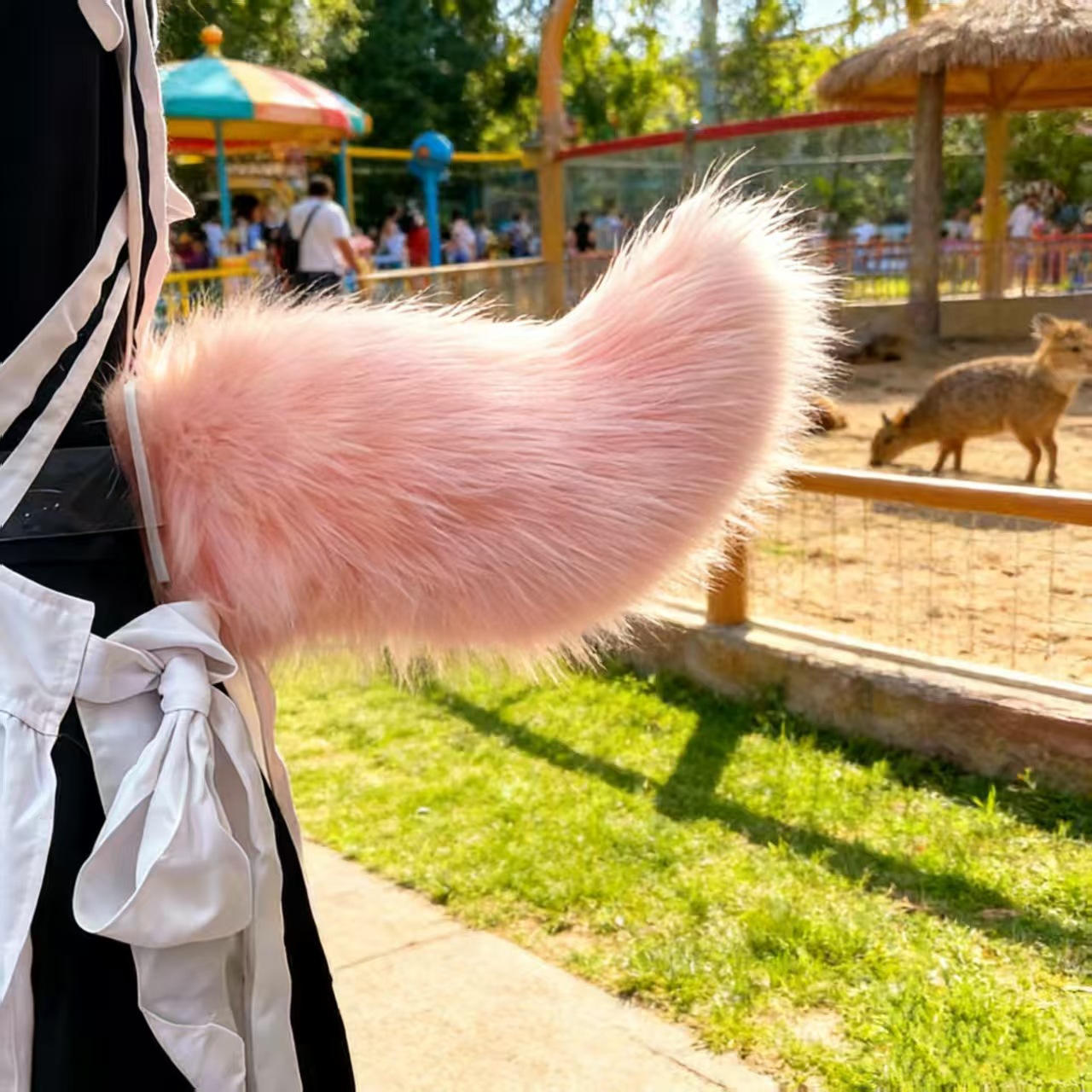 Electric Fox Tail Sound Controlled Plush Costume Accessory_voghion.com