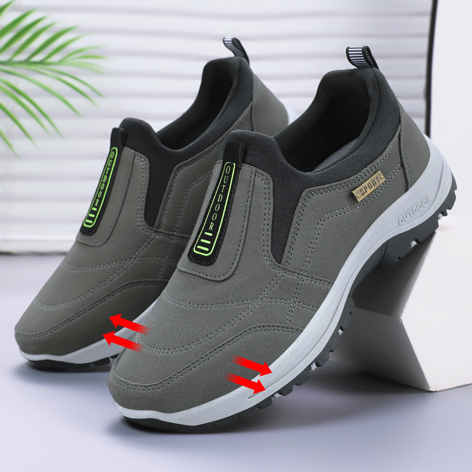 Procesamiento de zapatos para hombres, zapatos para caminar para hombres personalizados, zapatos individuales de color sólido, zapatos deportivos resistentes al desgaste de suela suave, zapatos casuales cómodos para hombres
