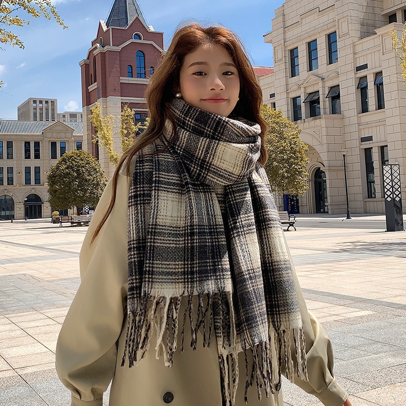 秋冬格子围巾女冬季高级感新款百搭保暖情侣围脖披肩韩系跨境爆款|undefined