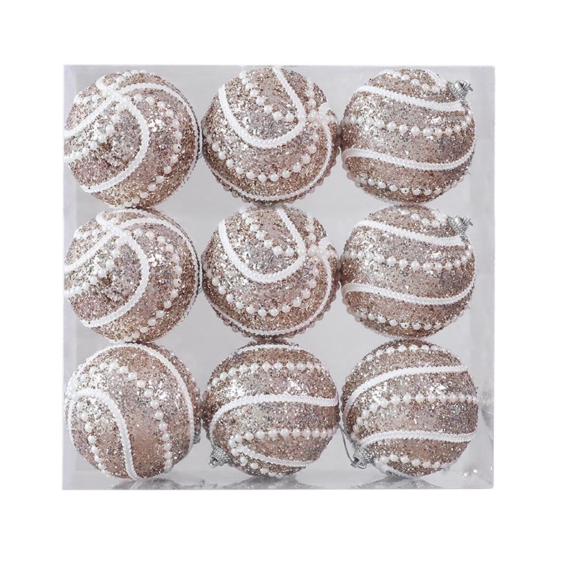 8CM espuma de perla hecha a mano bola de Navidad set colgante decoración de árbol de Navidad colgar bola