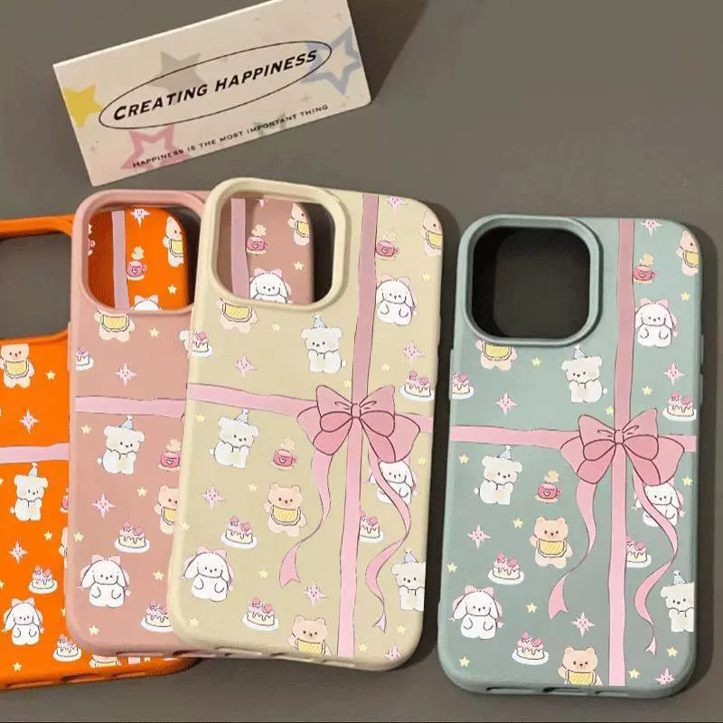 Чехол для телефона Apple iPhone16 — милый рисунок «личи» с медвежатами, подарок на день рождения