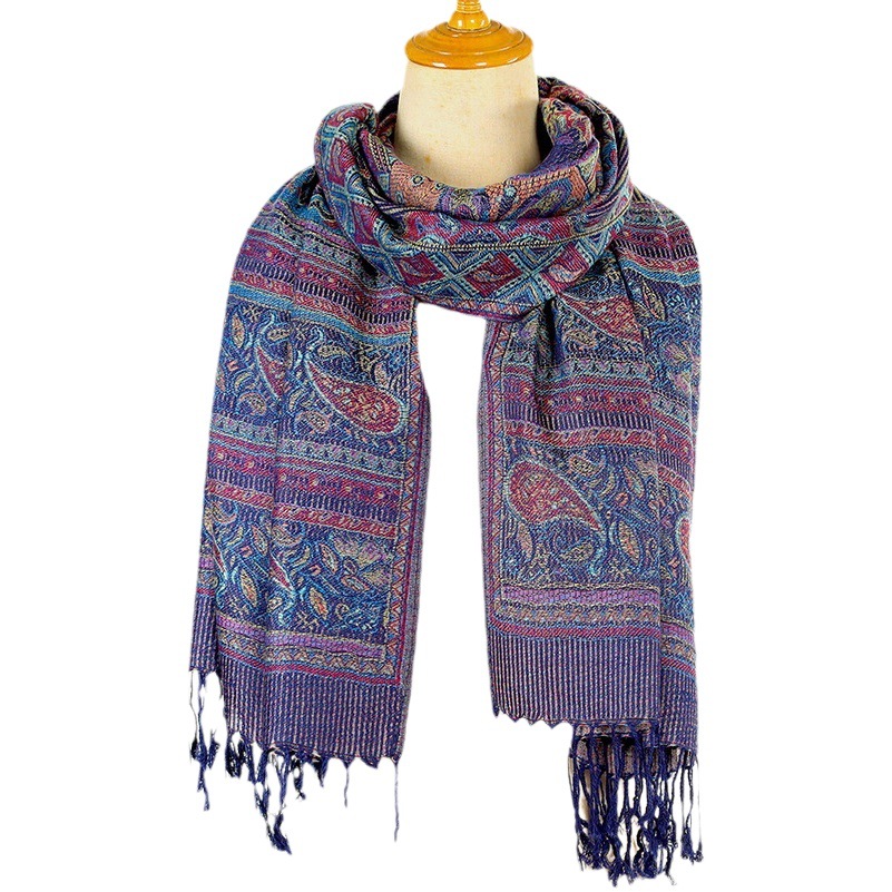 Jacquard Cashew Scarf Viscose Pashmina Shawl Women's Turban 70*200cm Spring & Fall Thin Scarf