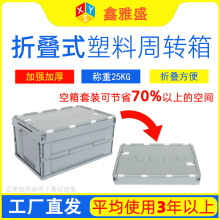 可折叠塑料周转箱厚款带盖汽车零部件中转pp物流折叠箱可做防静电