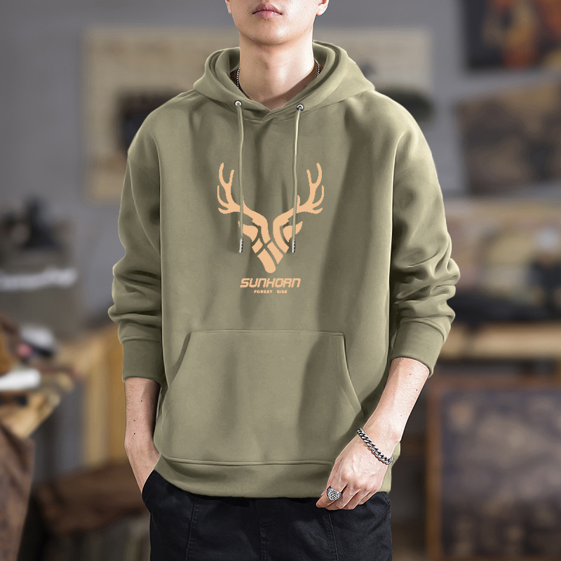 Meicha suéter hombre primavera y otoño nuevo abrigo pesado engrosado marca de moda suelta gran chaqueta casualizada con sombrero