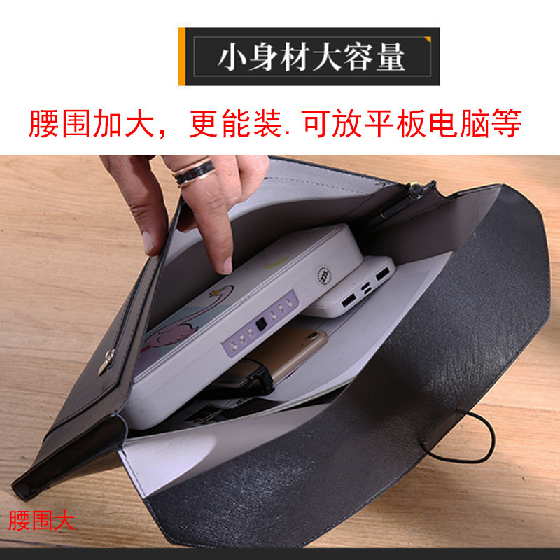 A4大容量革書類袋ビジネス事務資料収納袋多機能皮革ファイル保存袋|undefined