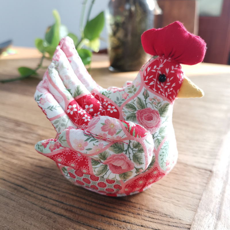 Patchwork DIY bordado material hecho a mano paquete impreso tela de algodón principiante almacenamiento cesta patchwork muñeca pollo