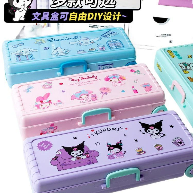 Suitcase, double-layer pencil case for elementary school students, 2024 years, new collection
