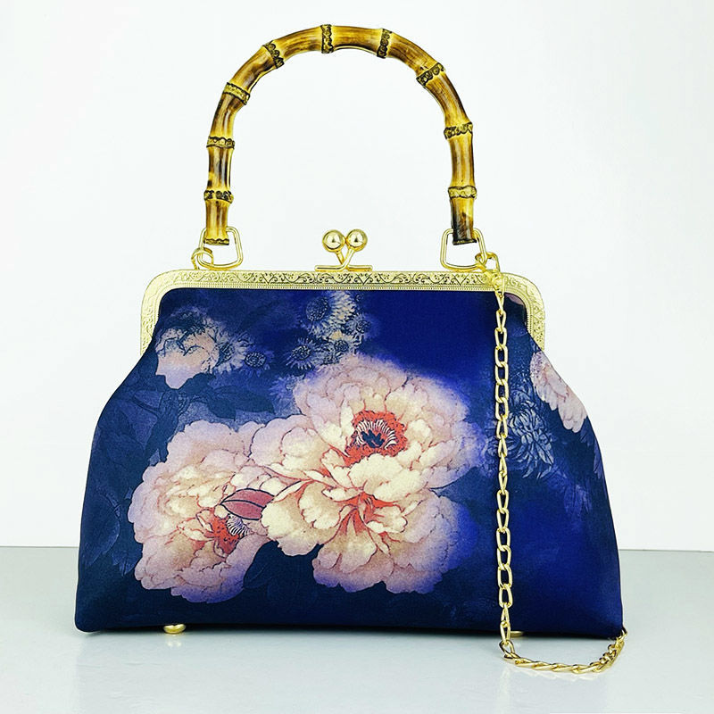 Cheongsam bag Handbag Handbag Crossbody bag Fashion temperament Antique mouth gold bag Cheongsam bag Bamboo joint_voghion.com