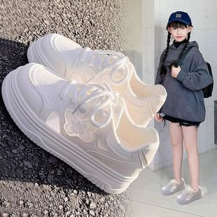 Girls' Shoes, White Shoes, Summer Style 2025 New Kidsren's Mesh Breathable Sports Mesh Shoes, Girls' Student Thin Sneakers