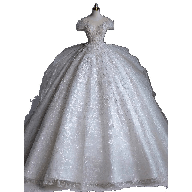Abito da sposa da principessa in fuga con spalle scoperte, 2025, nuovo, di alta qualità, lavorazione artigianale pesante_voghion.com
