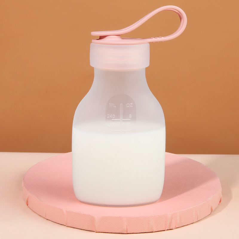 Sac de conservation du lait maternel réfrigéré, portable et réutilisable, en silicone de haute qualité, d'une capacité de 240 ml._voghion.com