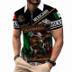 2025 New European and American Cross-border Amazon Casual All-match Flag Pattern Short-sleeved Zipper POLO Shirt MB13