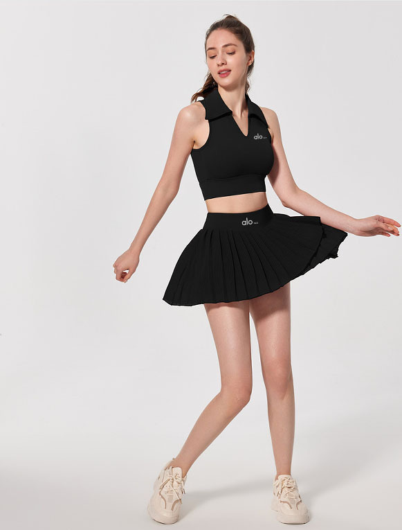 Losco exquisito traje de tenis de verano femenino ropa de bádminton delgada falda corta de yoga carrera ropa de fitness seca rápida chaleco