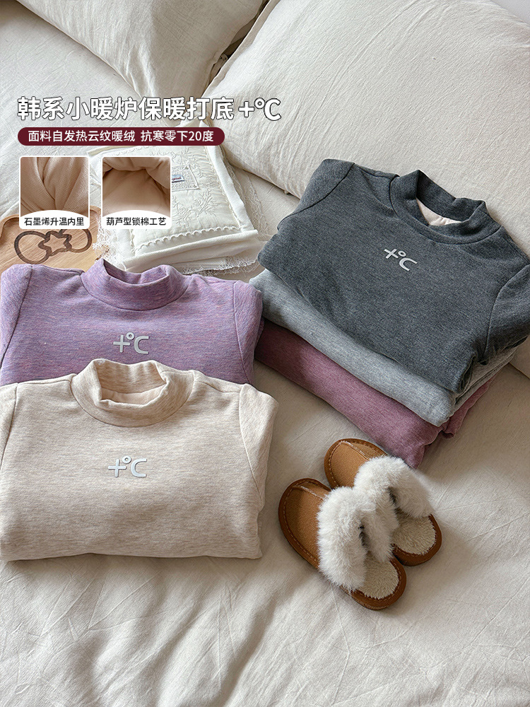 [en stock] niñas camisetas de camisa de camiseta de cuello medio alto para niños camisetas de manga larga para mujeres treasure extranjero camiseta de algodón