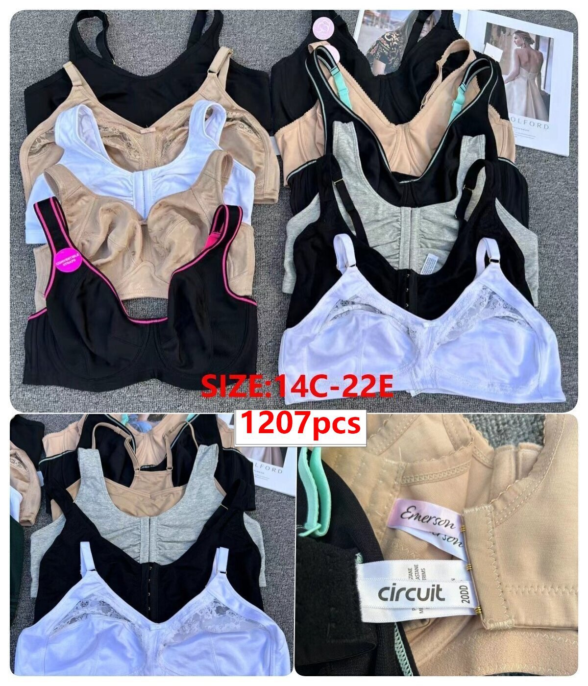 Comercio exterior transfronterizo bajo precio liquidación de procesamiento sujetador ropa interior de vaca grande taza de algodón delgada transpirable sexy encaje transparente image 7