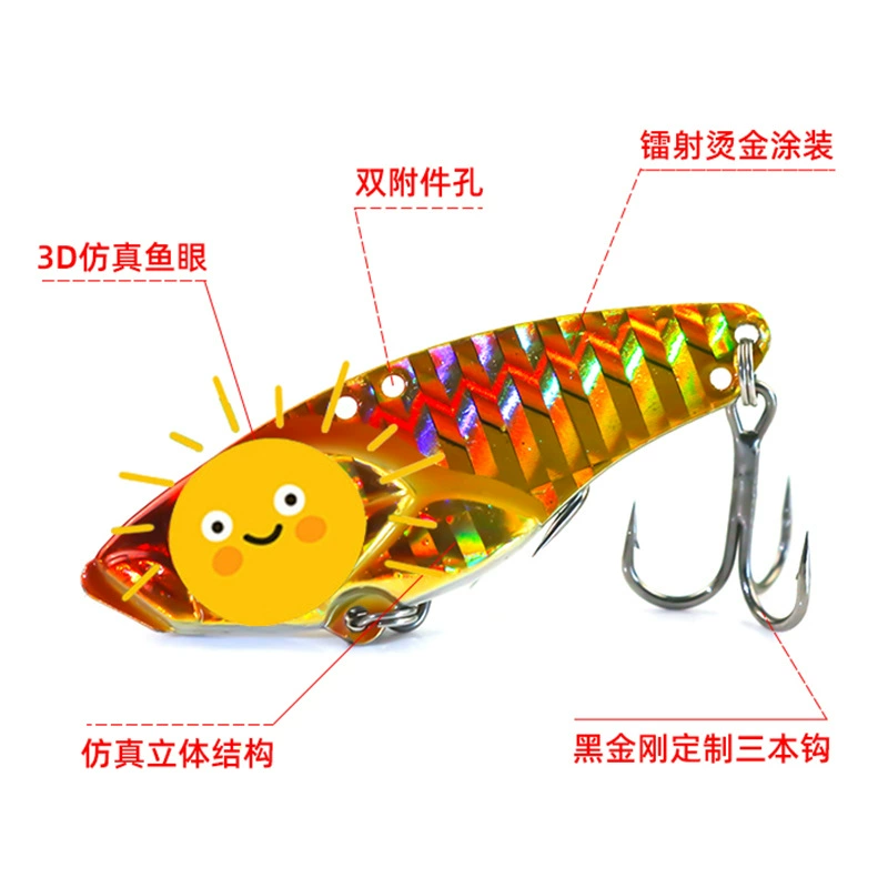 大和 VIB 高频颤动 VIP诱饵 全泳层金属路伪饵 VIB 黑色鱼口路 亚洲裸体