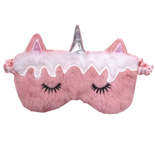 Cross-border new unicorn eye mask gradient colorful plush eye mask blackout cartoon eye mask travel multiple combinations