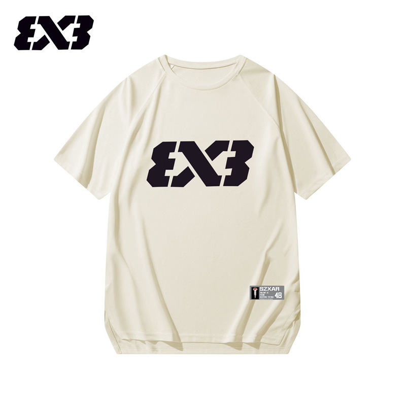 3V3 liga deportiva americana de manga corta hombre 2024 verano nuevo entrenamiento de baloncesto camiseta de tiro ropa de entrenamiento de secado rápido