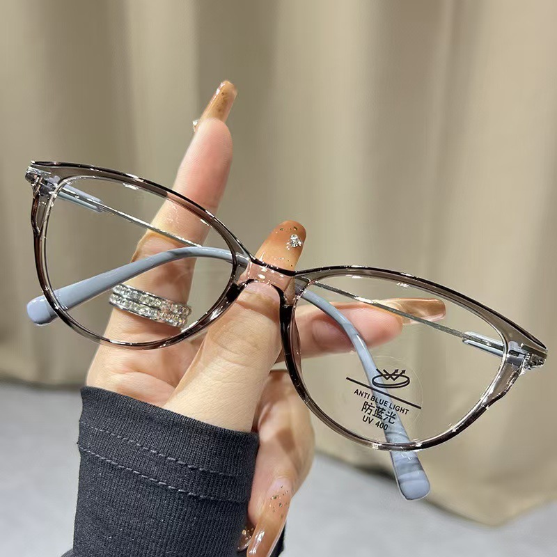 韩系上杨猫眼框眼镜近视女可配有度数素颜神器大框显脸小眼睛镜架|undefined