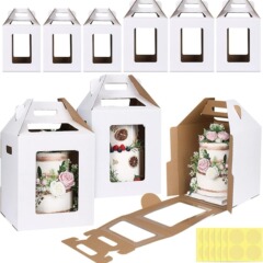 スポット段ボールケーキ箱10x10x12と12x12x14高ケーキ箱大型層ケーキブラケット