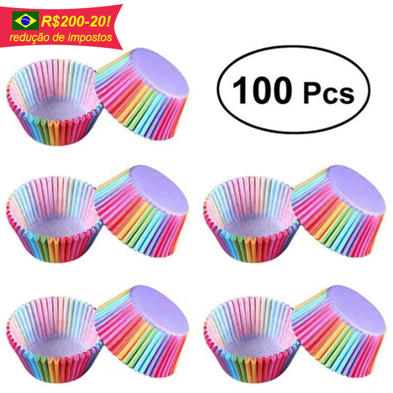 Cubos de papel para pastel arcoíris, para muffins, cupcakes y chocolate