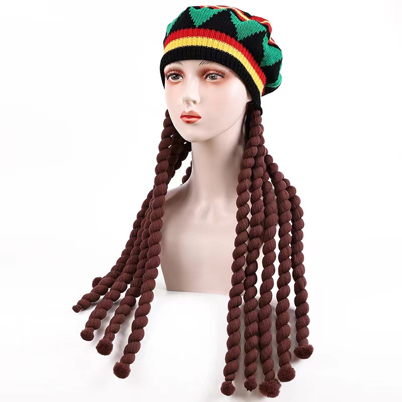 Halloween reggae sombrero Jamaica Sombrero Loco Rock sorpresa peluca boina de Halloween punto octogonal sombrero