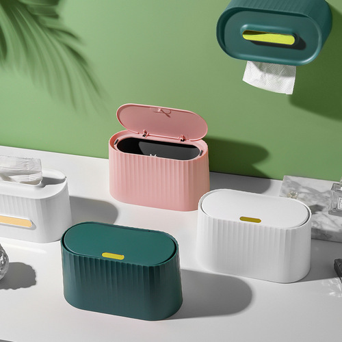 Self-designed Amazon desktop push-type trash can, light luxury style storage small paper basket, cross-border foreign trade