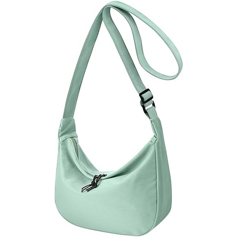 Crossbody Bag Small Crescent Bag with Adjustable Strap Nylon Hobo Shoulder Bag for Travel Work