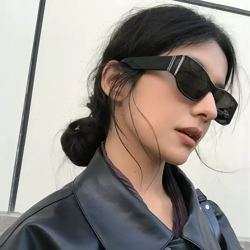 王鹤棣同款方圆脸天菜太阳镜个性曲面屏宽腿墨镜时尚显瘦太阳眼镜