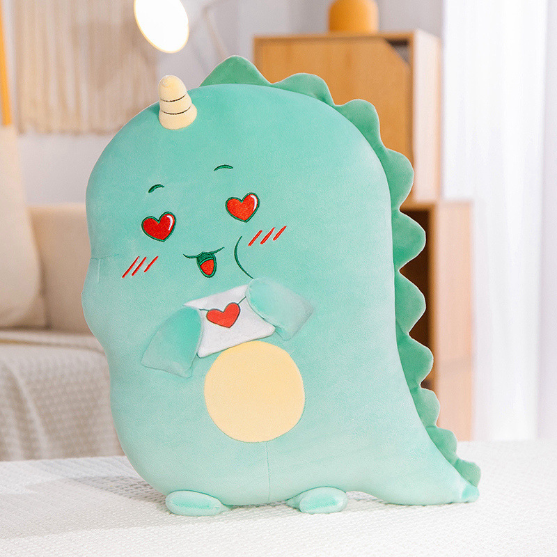 Linda muñeca de dinosaurio Niño pequeño juguete de peluche Regalo de Cumpleaños muñeca para dormir pareja divertida almohada Ragdoll