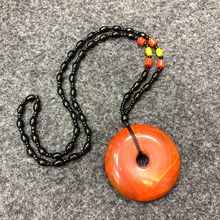 天然玛瑙玉髓项链战国红玛瑙平安扣无事牌玛瑙项链直播间货源批发