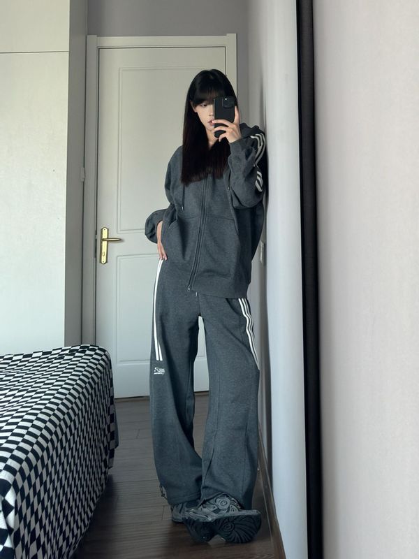 大码秋冬薄款卫衣女运动服套装宽松显瘦时尚休闲两件套胖mm300斤|undefined