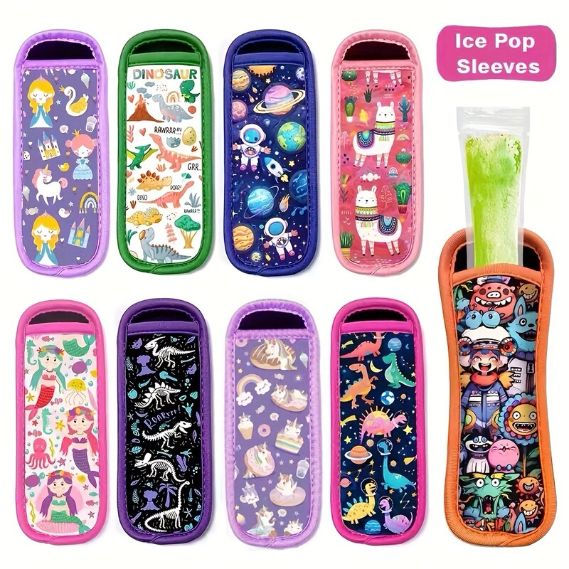 1PCS cute popsicle neoprene insulation cover, frozen popsicle holder cover, colorful ice sleeve holder bag