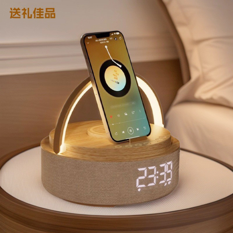 ワイヤレス Bluetooth スピーカー雰囲気ライトワイヤレス充電音楽テーブルランプ多機能スマートオーディオナイトライトベッドサイド卸売|undefined