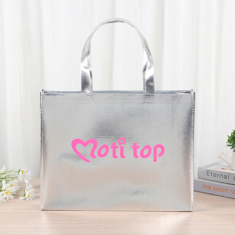 Bolsa de tela no tejida portátil láser bolsas de tela no tejida plegables de bolsas de tela no tejida de un solo hombro con logotipo impresa en color