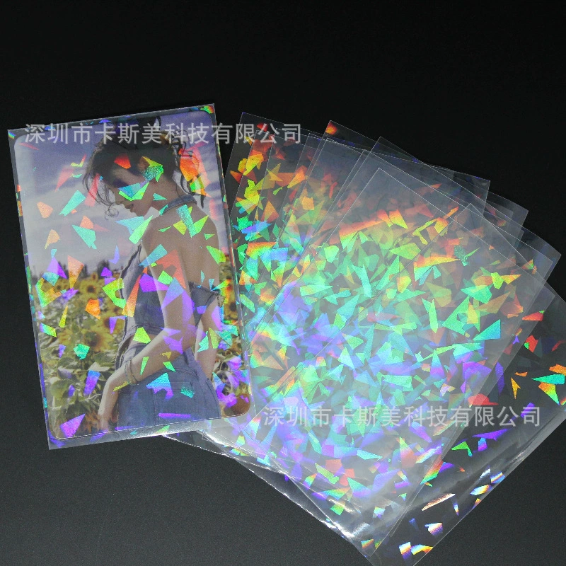 Защитная пленка для карточек: стекло, лазерная обработка, плоский край, радужная, маленькая, для альбомов Star Small 3inch Idol