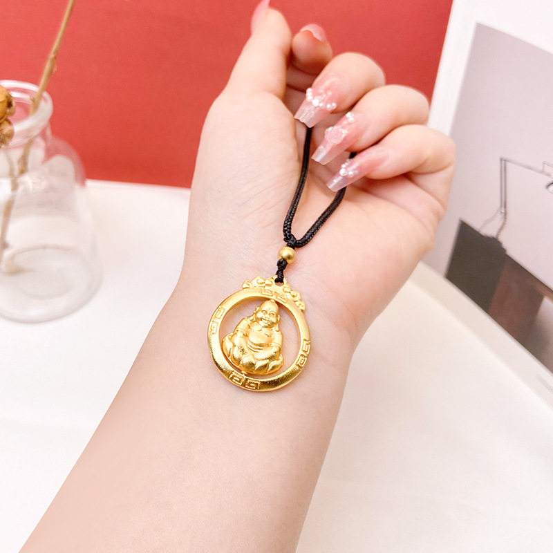 Antiguo collar de Buda giratorio Vietnam chapado en oro vintage joyería auspicioso Lotus colgante suministro directo fábrica