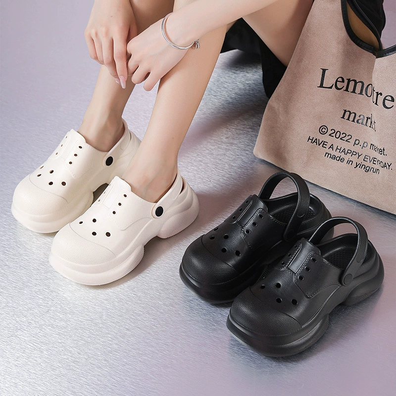 Nangpo Wan толстое дно пещерных туфель женские летние минималистичные круглые головы корейские версии ins Chao.com