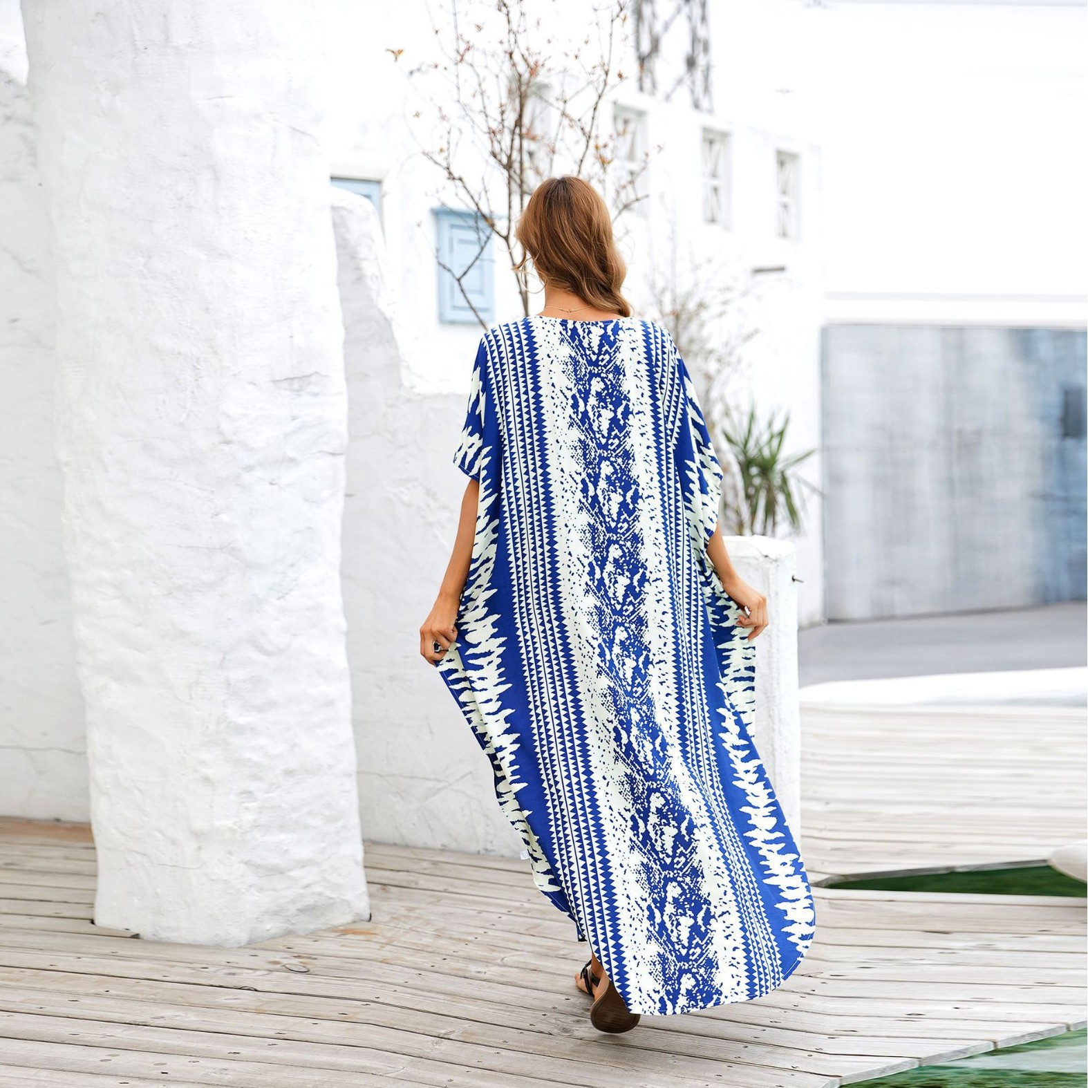 Blusa de playa europea y americana de cuatro lados estiramiento impreso raya de la serpiente suelta más tamaño traje bikini camisa de protección solar 1D06