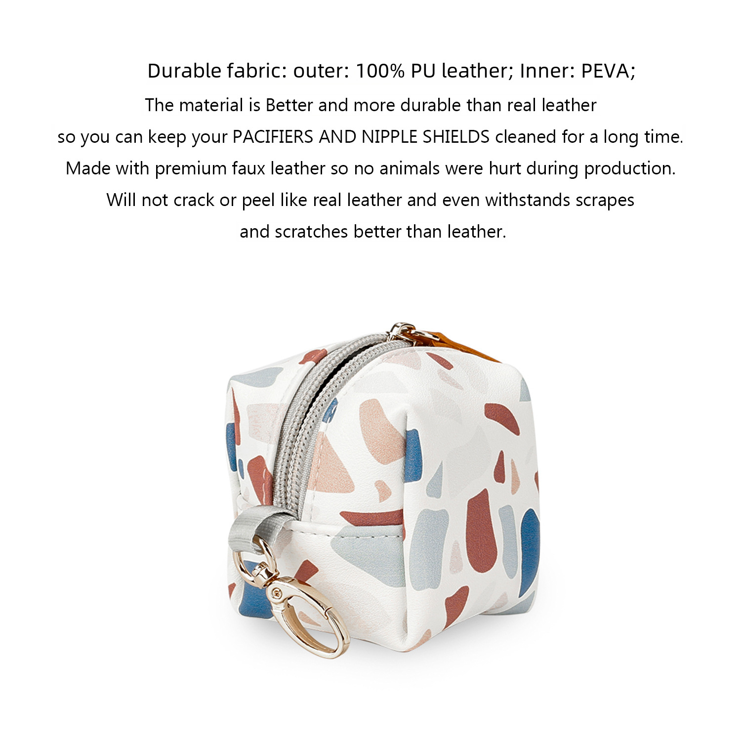 pu waterproof pacifier bag can be hung with mummy bag and other pacifier case pacifier box cpc test certificate