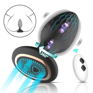 APP remote control twist anal plug full intelligent multi-frequency vibration light remote control chrysanthemum plug gay masturbation sex products