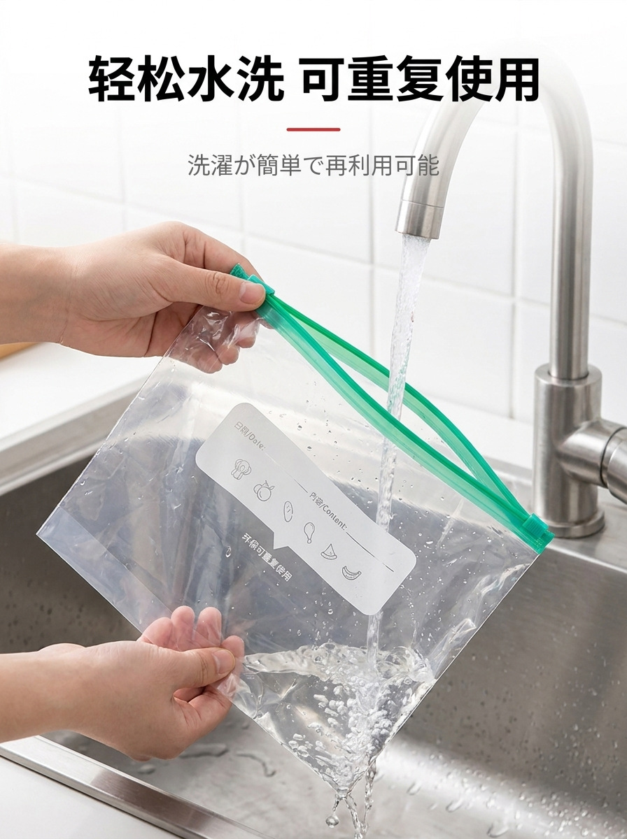 Cross-border thickened fresh-keeping sealed bag household ziplock self-sealing plastic packaging bag refrigerator freezer special sealed
