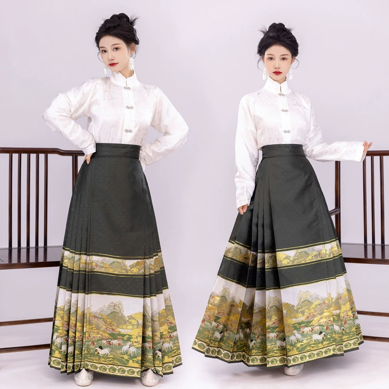 Оригинальный Новый китайский стиль [восемь хунту] желтый жилет юбка Топ костюм маленькие люди могут носить Ханьфу 2024 каждый день