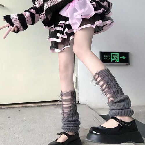 Solid color socks for female Internet celebrities, the same ins hole beggar socks, catwalk style, spring and summer thin high tube piles of women's socks sets